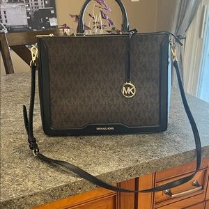 Michael Kors Black and Dark Brown Tote